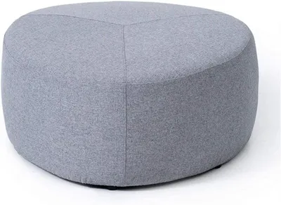 Immagine prodotto di Pouf semplice con seduta imbottita e rivestimento in lino removibile, ideale per il soggiorno e il divano, utilizzabile come poggiapiedi o come piccola panca, colore grigio