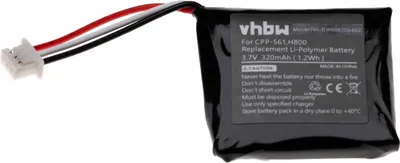 Produktbild von vhbw Akku Ersatz für Logitech L/N: 1110, L/N: 1109, AHB472625PST, 533-000067 für Wireless Headset Kopfhörer (320 mAh, 3,7 V, Li-Polymer)