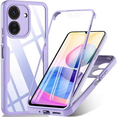 Immagine prodotto di Custodia protettiva a 360 gradi per Xiaomi Redmi 13C / Poco C65, con protezione per lo schermo, colore viola