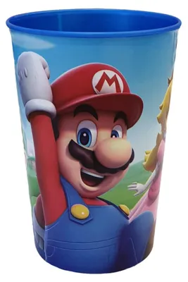 Kinderbecher 260 ml Kunststoff wiederverwendbar Super Mario Motiv