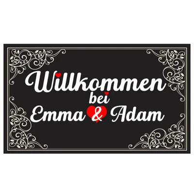 Produktbild von PERSONALISIERTE Fußmatte, Lustiger Fußabstreifer, Waschbarer Fußabtreter für Innen und Außen, vor der Tür, ins Haus, Herzlich willkommen 2[140]