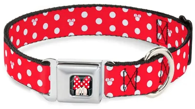 Hundehalsband Minnie Maus, 13-18" Halsumfang, 1,5" breit, mehrfarbig