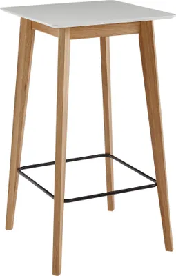 Produktbild von WOHNLING Stehtisch 60x110x60 cm Weiß Eckig Bartisch für 4 Personen Moderner Tisch für Bar Design Partytisch Holz Hochtisch Eiche Skandinavisch