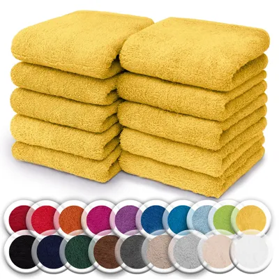 Immagine prodotto di Panni per sapone in spugna confezione da 10 pezzi 30x30 cm, 100% cotone, giallo