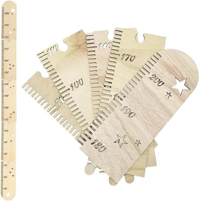Produktbild von Abnehmbare Holz-Wachstumsmesslatte für Kinder, 50–200 cm, mit Aufklebern zur Schlafzimmerdekoration. Höhenmesslatte.