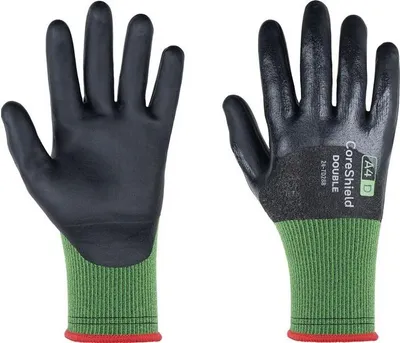 Produktbild von Schnittschutzhandschuhe Coreshield Double 24-7D28B Gr.9/L schwarz/grün PSA II