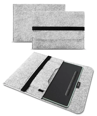 Produktbild von Sleeve Tasche für Wacom Intuos M / 2025 Hülle Grafiktablett Filz SchutzhülleNotebook Sleeve Farbe:Hell Grau