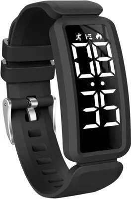 Produktbild von Multifunktionale uhr mit Schrittzähler Vibrationsalarm Wasserabweisend USB Aufladung Perfekt für Schule Sport und Alltag ohne App oder Handyverbindung