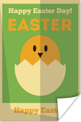 Produktbild von MuchoWow® Poster Zitate - Frohe Ostern! - Ostern - Frohe Ostern - Huhn - Ostern 60x90 cm - Wanddekoration