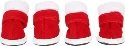 Immagine prodotto di Inverno caldo cane scarpe stivali di Natale all'aperto antiscivolo protezione zampa con chiusura in velcro (rosso n ° 1)