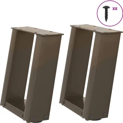 Image de Pieds de table basse en U 2 pièces Acier naturel 30 x (30-31) cm Acier