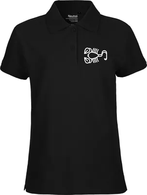 Produktbild von Huuraa Damen Polo Shirt Skorpion Sternzeichen Symbol S Black Bio Baumwolle Fairtrade Poloshirt Geschenkidee