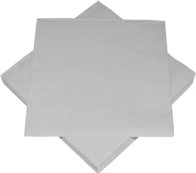 Produktbild von 20 Servietten uni 3-lagig silber 33x33cm
