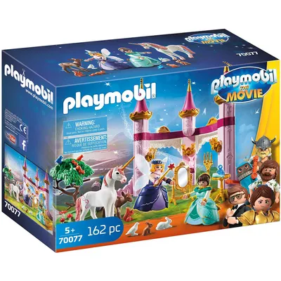 A Playmobil toy set box featuring a fairy tale castle, unicorn, and characters.
