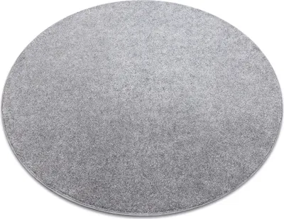 Produktbild von Teppich rund SAN MIGUEL Silber 92 eben, glatt, einfarbig Grau rund 170 cm