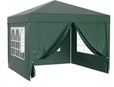Produktbild von Famanu Partytent faltbar - mit Seitenwänden - 300 x 300 x 260 cm - 7,7 kg - Grün