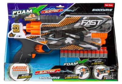 Produktbild von Toi-toys Foam Strikex elektrische Schießpistole Shockwave mit 24 Schaumstoffpfeilen