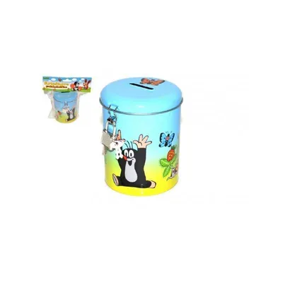 Obrázok produktu pre Pokladnička Krtko – valec 11x9 cm, so zámkom Wiky