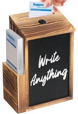Image de Solidchoice - Boîte en bois pour suggestions et dons, avec serrure à clé