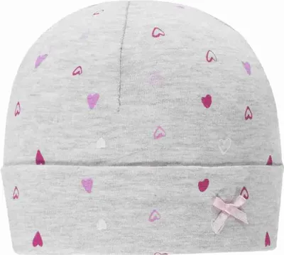 Immagine prodotto di Cappello da bambina Döll grigio con motivo a cuore e fiocco