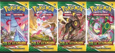 Produktbild von Pokemon SWSH07 - Drachenwandel - 4 Booster - Alle Artworks - Deutsch