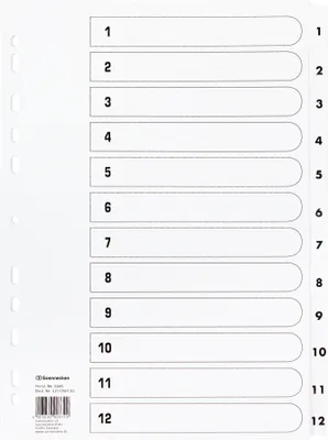 Produktbild von Soennecken Register Mylar 1606 1-12 weiß