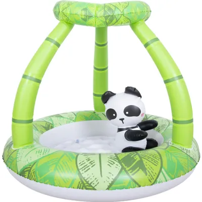 Produktbild von SunClub Baby Planschbecken Panda Ø 98 x 80 cm mit Dach und aufblasbarem Boden