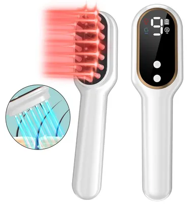 Produktbild von Laser Haarwachstum Kamm – 650nm Rotlicht- und Blaulicht-Therapie Bürste, Gegen Haarausfall, Natürliche Haarausfallbehandlung