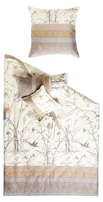 Satin-Bettwäsche 2-tlg. 155x220 cm mehrfarbig Blumenmuster