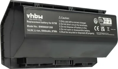 Produktbild von vhbw Akku Ersatz für Asus 0B110-0020000M, A42-G750 für Notebook (5900 mAh, 14,8 V, Li-Polymer)