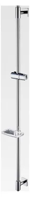 Produktbild von Duschstange 120 cm mit Seifenschale, Edelstahl SUS304, höhenverstellbar, Chrom