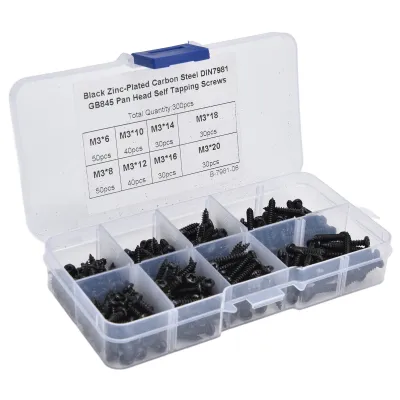 Produktbild von Selbstschneidende Schrauben,Selbstschneidendes Schraubenset,Kreuzselbstschneidende Schrauben,Kreuzpfannenschrauben,Schrauben aus Kohlenstoffstahl,Schrauben-Sortiment