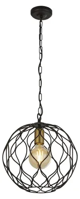 Obrázek produktu pro Závěsné svítidlo, ocel, černá, zlatá, výškově nastavitelné, H 120 cm