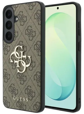 Obrázok produktu pre Kožené puzdro Guess 4G s kovovým logom pre Samsung Galaxy S26 FE, hnedé