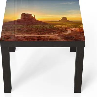 Produktbild von DEQORI Couchtisch 55x55 cm Schwarz 'Sandsteinformationen' Glas Beistelltisch