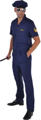Produktbild von M212217-XL-A blau Herren Polizei Kostüm Cop Polizeiuniform Gr.XL