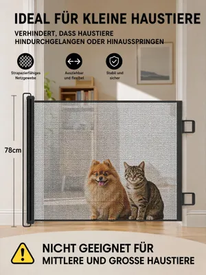 Zdjęcie produktu dla Barierka ochronna wysuwana, 150 cm, czarna, do schodów