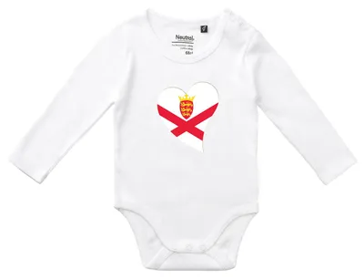 Produktbild von Huuraa Baby Body Jersey Flagge Herz 74 White  Baumwolle Fairtrade Langarmbody Geschenkidee