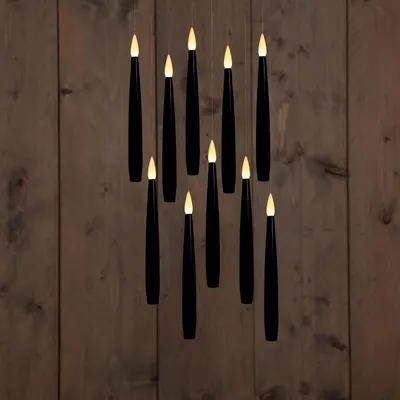 Produktbild von Schwimmende LED-Kerzen - 10x Stuck - schwarz - 15 cm - Zauberstab - Fernsteuerung