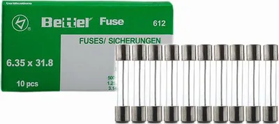 Produktbild von 10er Päckchen Feinsicherungen Glassicherungen träge 6,3x32mm 250V TYP 612 - Größe: 12,5A