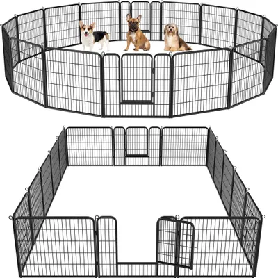 Produktbild von Yaheetech 16-teilig Welpenlaufstall 80 x 80 cm Welpenauslauf Laufgitter Absperrgitter
