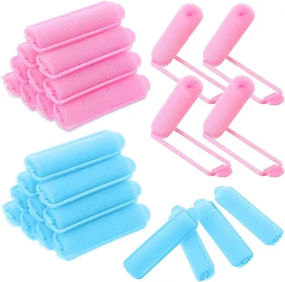 Imagen del producto de Rodillos de espuma, 28 unidades, suaves, para cabello largo, sin calor, para usar por la noche