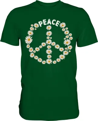 Produktbild von Peace Gänseblümchen Shirt Garten Gänseblumen Gärtner Motiv – Bottle Green / 3XL