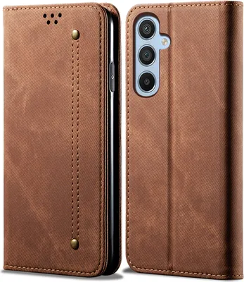 Obrázek produktu pro Galaxy A14 Case, kožené flipové pouzdro typu kniha s funkcí stojánku pro Samsung Galaxy A14 5G/4G Brown