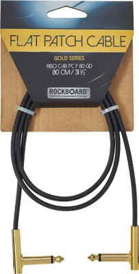 Obrázek produktu pro RockBoard Flat Patch Cable Gold 80 cm Lomený - Lomený Patch kabel