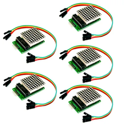 Produktbild von AZ-Delivery LEDs MAX7219 8x8 1 Dot Matrix MCU LED Anzeigemodul kompatibel mit Arduino und Raspberry Pi, 5x LED Matrix