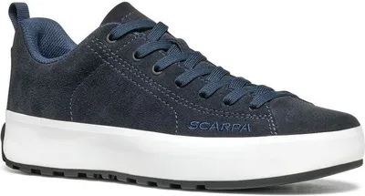 Dunkelblaue Lifestyle-Schuhe für Kinder von Scarpa mit Schnürsenkeln und weißer Sohle.