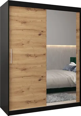 Produktbild von Kleiderschrank, Schiebetürenschrank Schlafzimmer, Schrank mit Spiegel TOKYO 2 150 cm