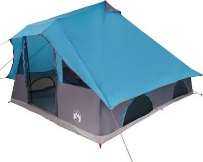 Produktbild von vidaXL Tipi Zelt mit Dach mit Speicher Blau 358 x 296 x 258 cm Taft