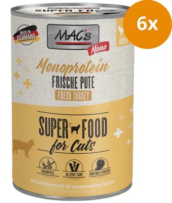 Produktbild von MAC's CAT SENSITIVE PUTE, Adult, jede Rasse, Truthahn, 400 g, Getreidefrei